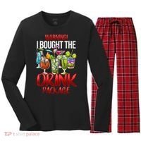 Warning I Bought The Drink Package Funny Cruise Women's Long Sleeve Flannel Pajama Set  thumb 0