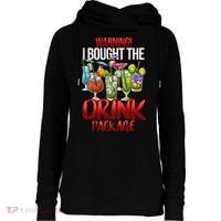 Warning I Bought The Drink Package Funny Cruise Womens Funnel Neck Pullover Hood thumb 0