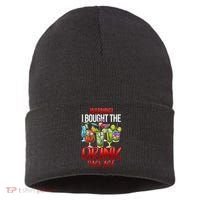 Warning I Bought The Drink Package Funny Cruise Sustainable Knit Beanie thumb 0