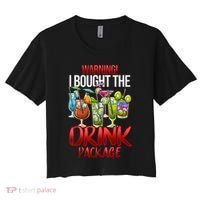 Warning I Bought The Drink Package Funny Cruise Women's Crop Top Tee thumb 0