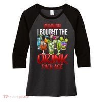 Warning I Bought The Drink Package Funny Cruise Women's Tri-Blend 3/4-Sleeve Raglan Shirt thumb 0