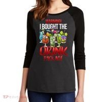 Warning I Bought The Drink Package Funny Cruise Women's Tri-Blend 3/4-Sleeve Raglan Shirt thumb 2