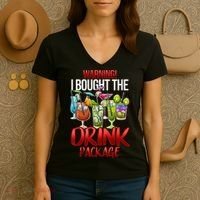 Warning I Bought The Drink Package Funny Cruise Women's V-Neck T-Shirt thumb 3