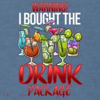 Warning I Bought The Drink Package Funny Cruise Garment-Dyed Sweatshirt thumb 2