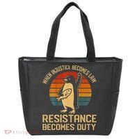 When Injustice Becomes Law Resistance Becomes Duty Penguin Tote Bag thumb 0