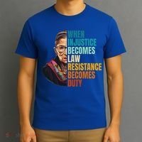 When Injustice Becomes Law Resistance Becomes Duty Rbg Quote T-Shirt thumb 3