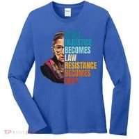 When Injustice Becomes Law Resistance Becomes Duty Rbg Quote Women's Long Sleeve Shirt thumb 0