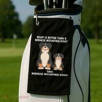 What Is Better Than A Bernese Two Bernese Mountain Dog Golf Towel thumb 2