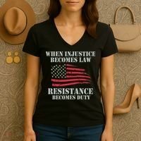 When Injustice Becomes Law Resistance Becomes Duty Women's V-Neck T-Shirt thumb 3