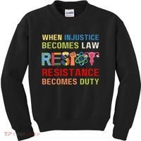 When Injustice Becomes Law Resistance Becomes Duty RBG Quote Kids Sweatshirt thumb 0