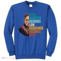 When Injustice Becomes Law Resistance Becomes Duty Rbg Sweatshirt thumb 0