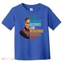 When Injustice Becomes Law Resistance Becomes Duty Rbg Toddler T-Shirt thumb 0