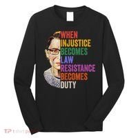 When Injustice Becomes Law Resistance Becomes Duty Rbg Women Long Sleeve Shirt thumb 0