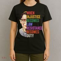 When Injustice Becomes Law Resistance Becomes Duty Rbg Women T-Shirt thumb 4