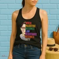 When Injustice Becomes Law Resistance Becomes Duty Rbg Women Women's Tank Top thumb 2
