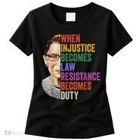 When Injustice Becomes Law Resistance Becomes Duty Rbg Women Women's T-Shirt thumb 0