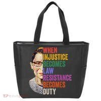 When Injustice Becomes Law Resistance Becomes Duty Rbg Women Tote Bag thumb 0
