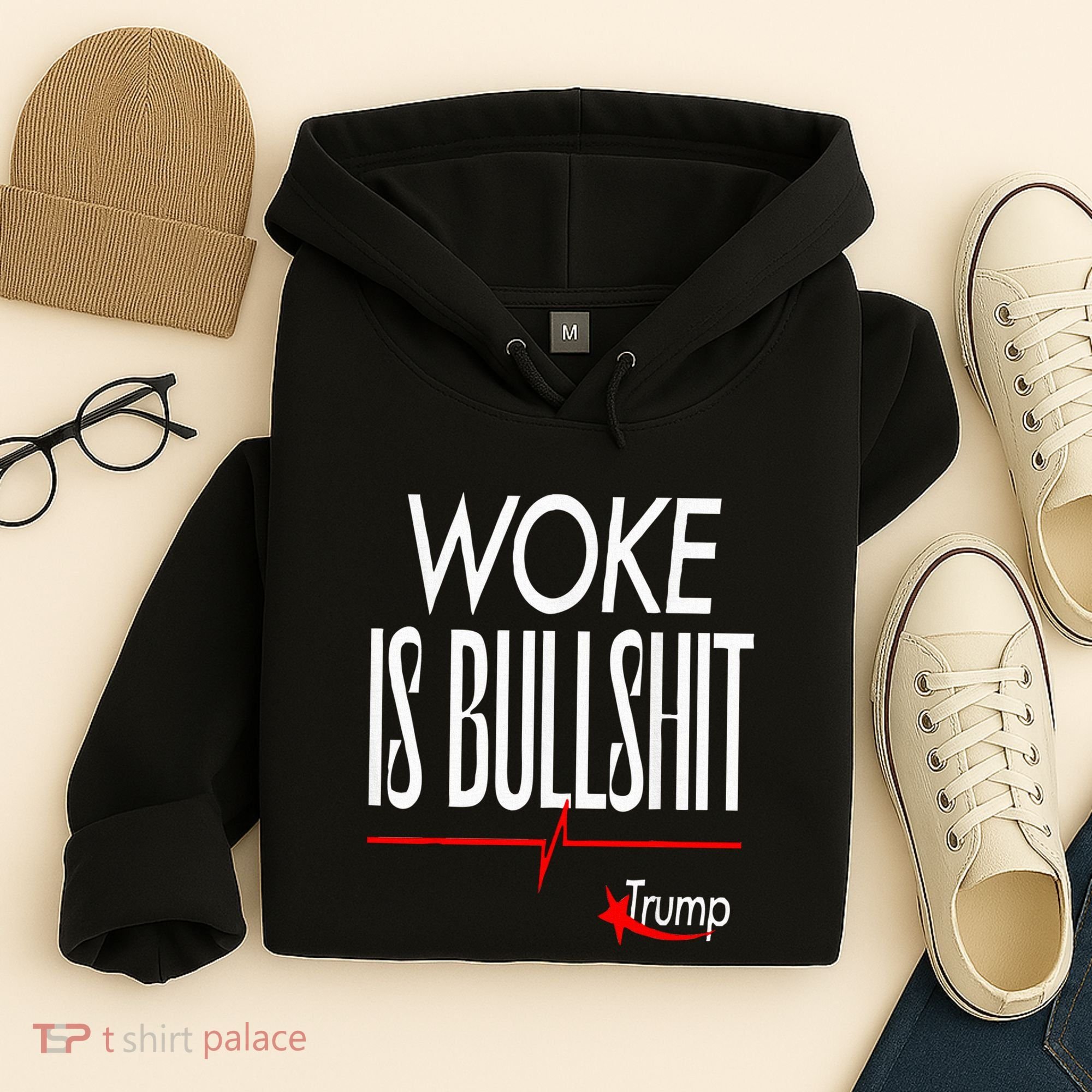Woke Is Bullshit Trump Trendy Saying Hoodie