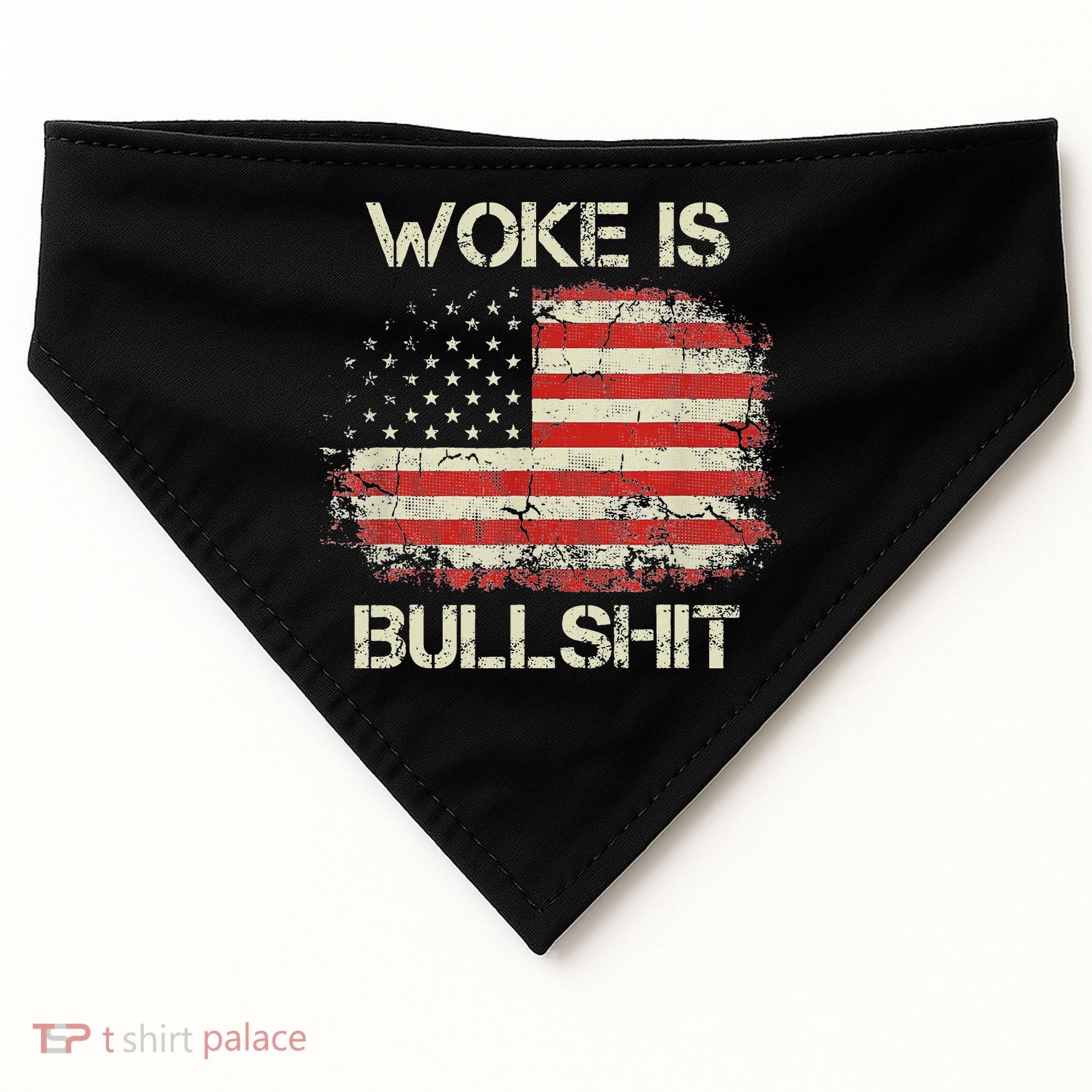 Woke Is Bullshit USA-Made Doggie Bandana