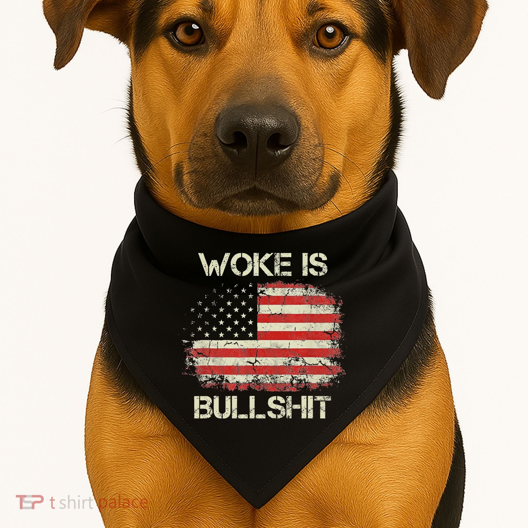 Woke Is Bullshit USA-Made Doggie Bandana