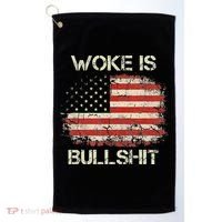 Woke Is Bullshit Golf Towel thumb 0