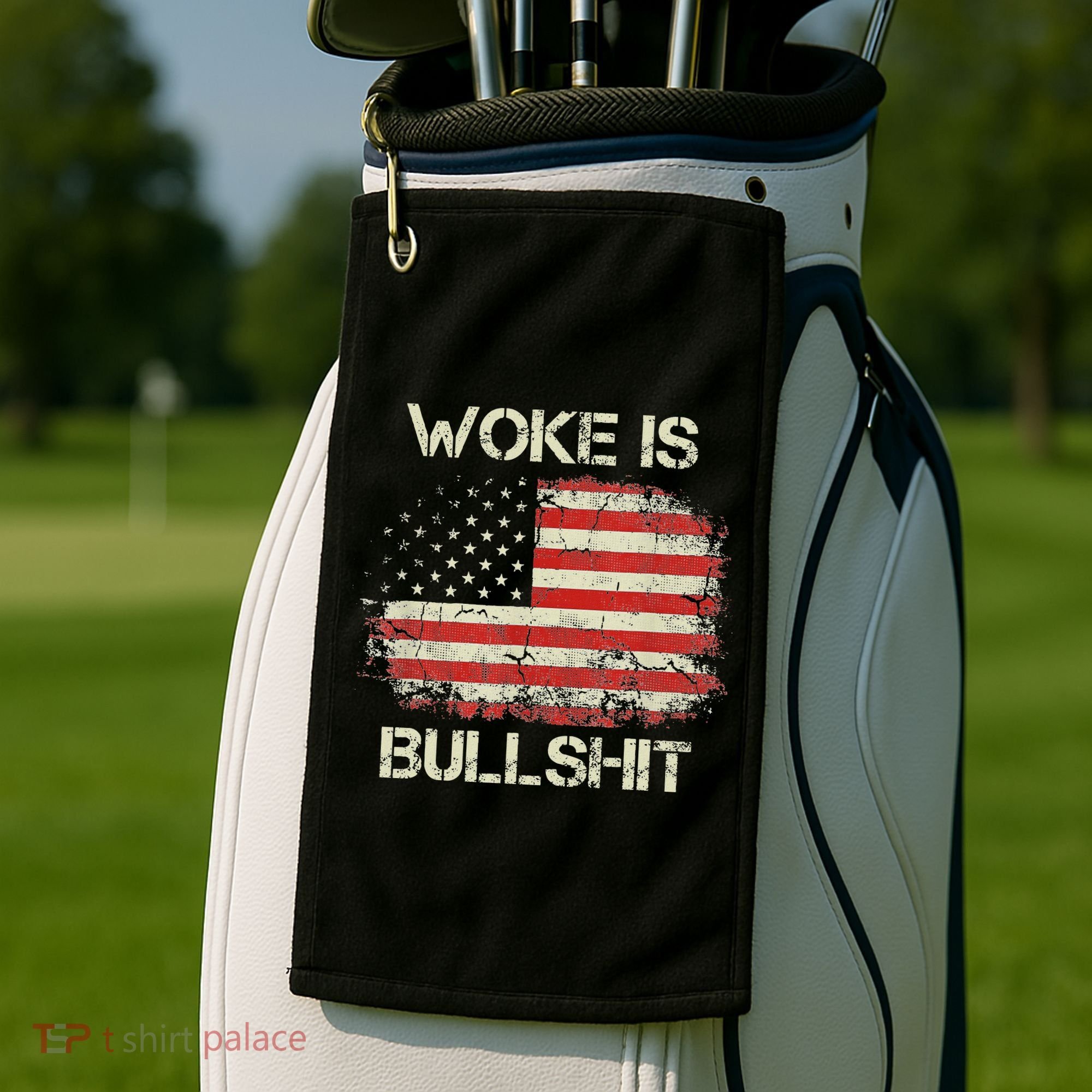 Woke Is Bullshit Golf Towel