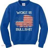 Woke Is Bullshit Kids Sweatshirt thumb 0