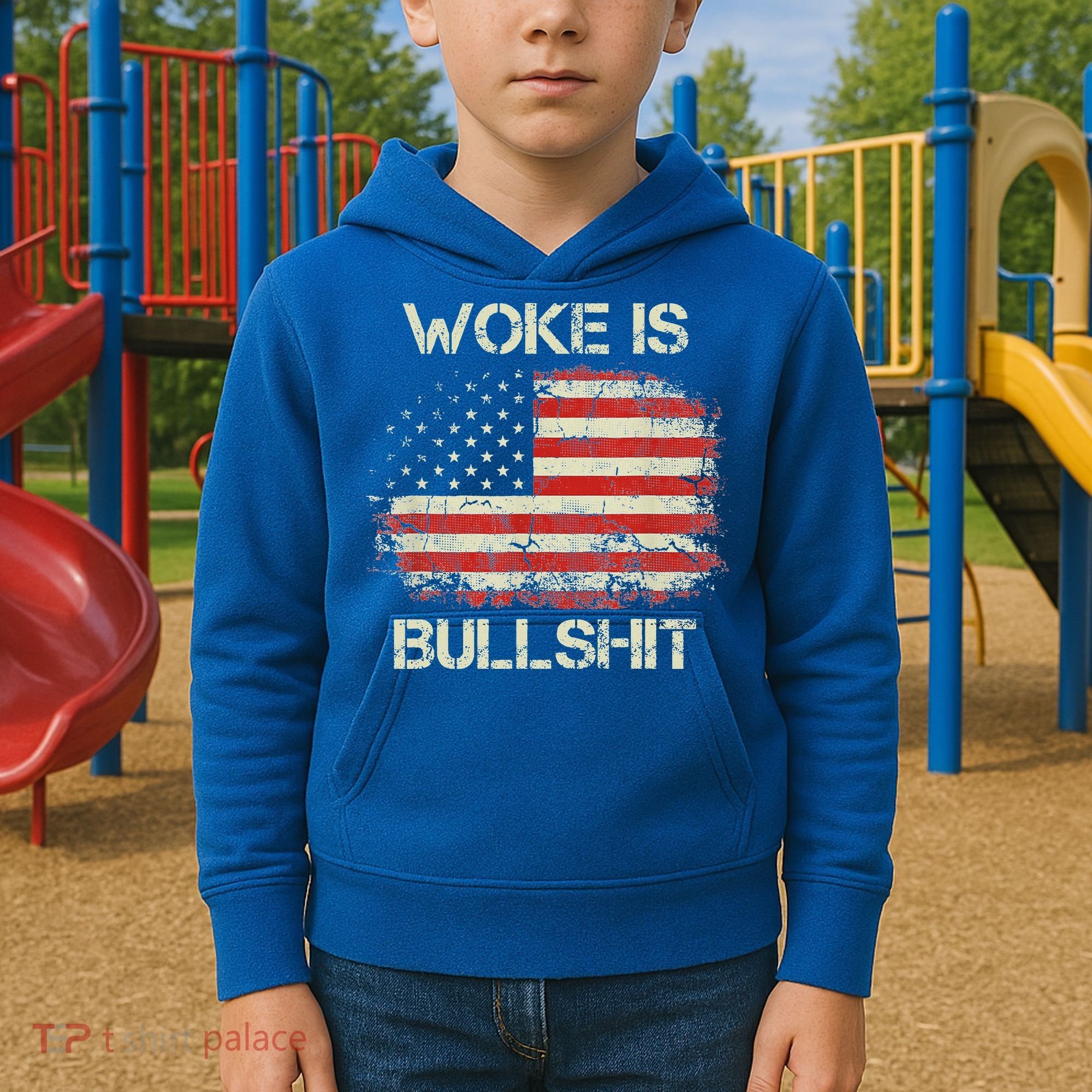 Woke Is Bullshit Kids Hoodie