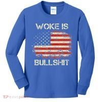 Woke Is Bullshit Kids Long Sleeve Shirt thumb 0