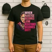 When Injustice Becomes Law Resistance Becomes Duty Rbg Quote T-Shirt thumb 6