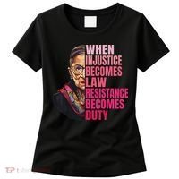When Injustice Becomes Law Resistance Becomes Duty Rbg Quote Women's T-Shirt thumb 0