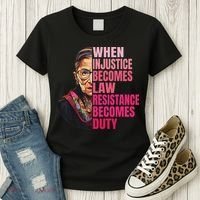 When Injustice Becomes Law Resistance Becomes Duty Rbg Quote Women's T-Shirt thumb 3