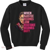 When Injustice Becomes Law Resistance Becomes Duty Rbg Quote Kids Sweatshirt thumb 0