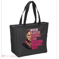 When Injustice Becomes Law Resistance Becomes Duty Rbg Quote Tote Bag thumb 2