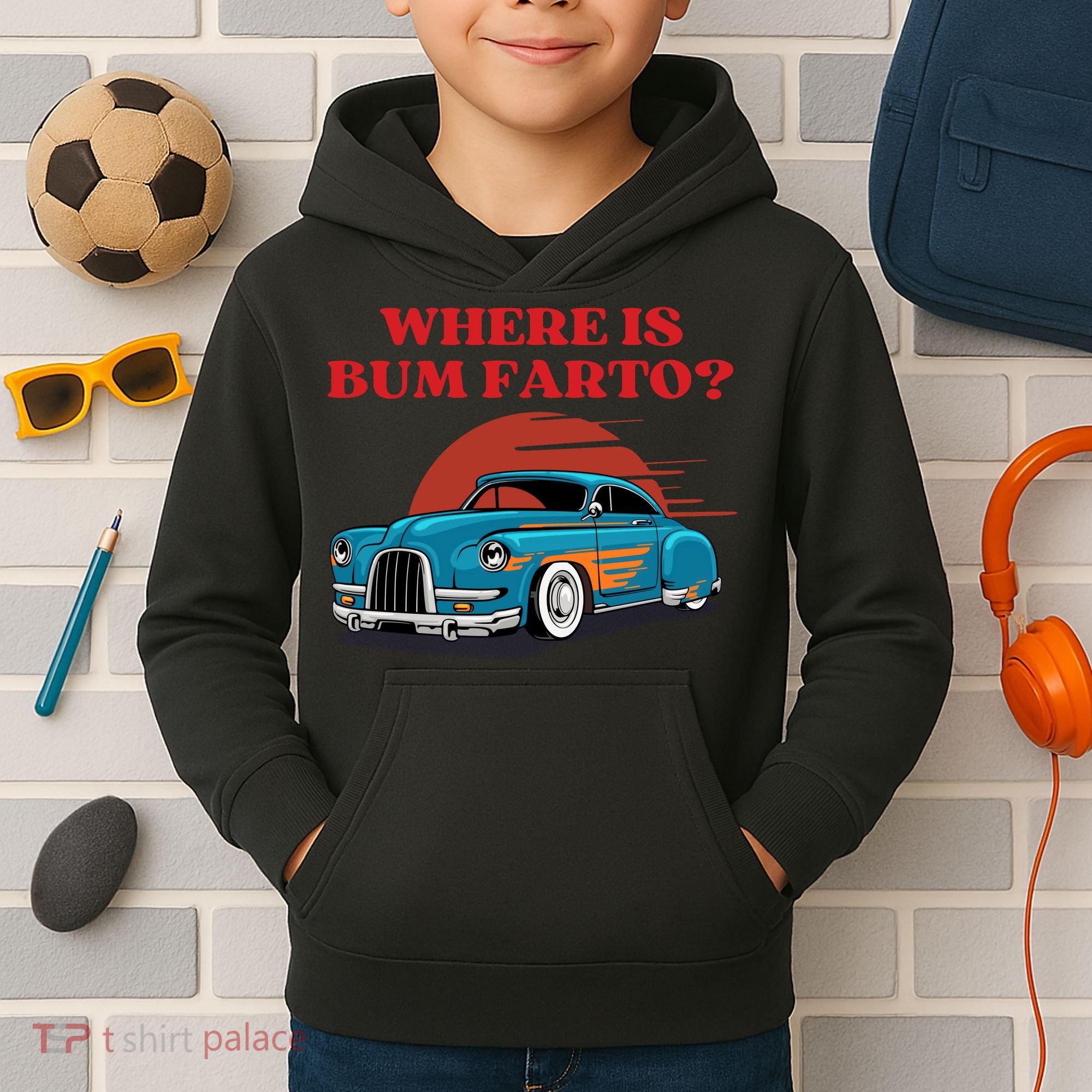 Where Is Bum Farto Retro Kids Hoodie