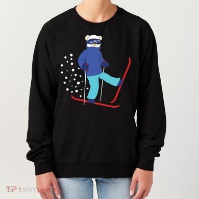 Winter Ice Bear Ski Skier Skiing Gift Women's Sweatshirt