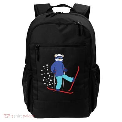 Winter Ice Bear Ski Skier Skiing Gift Backpack