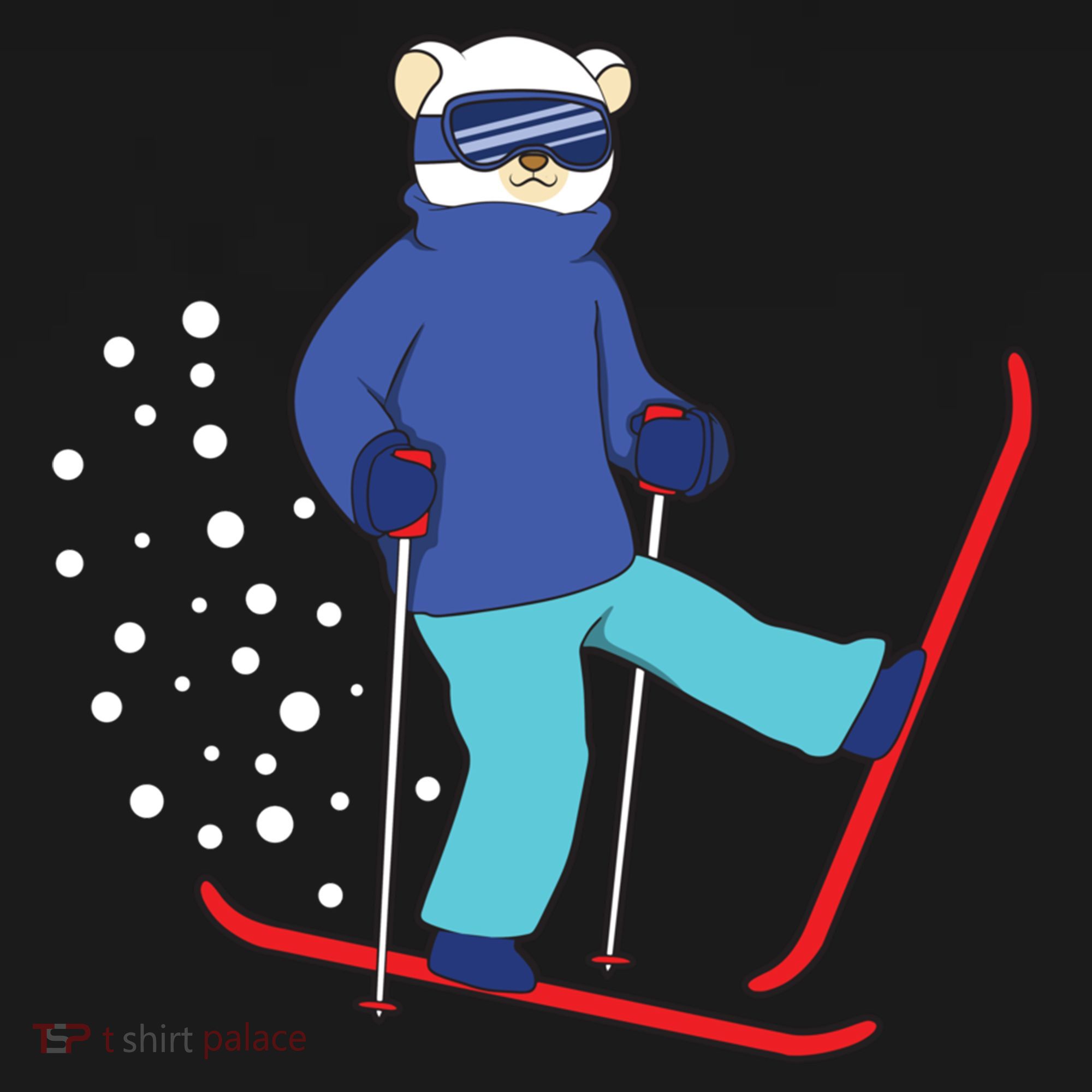Winter Ice Bear Ski Skier Skiing Gift Bucket Hat