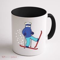 Winter Ice Bear Ski Skier Skiing Gift Coffee Mug thumb 1
