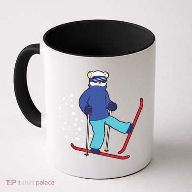 Winter Ice Bear Ski Skier Skiing Gift Coffee Mug