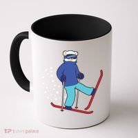 Winter Ice Bear Ski Skier Skiing Gift Coffee Mug thumb 0