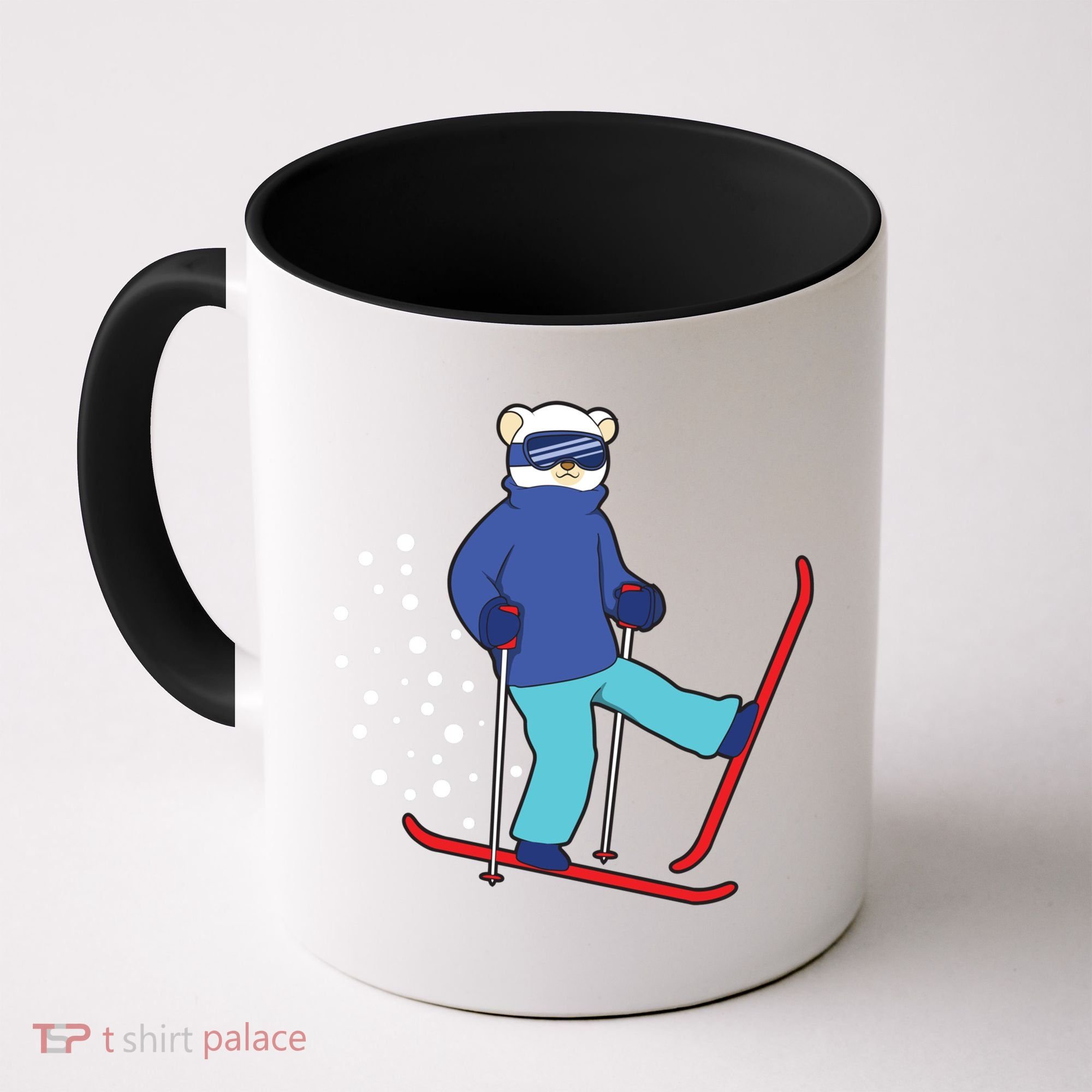 Winter Ice Bear Ski Skier Skiing Gift Coffee Mug