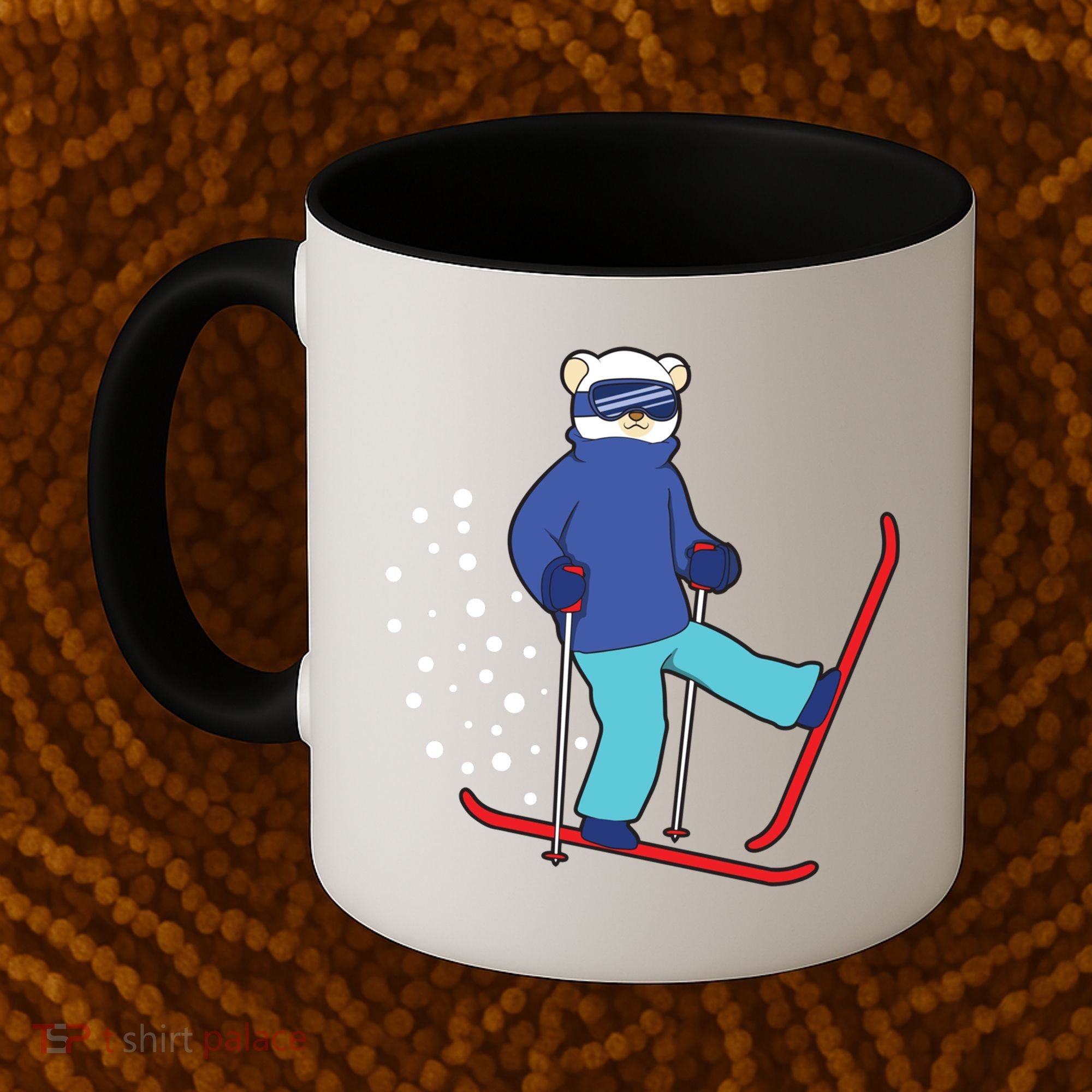 Winter Ice Bear Ski Skier Skiing Gift Coffee Mug