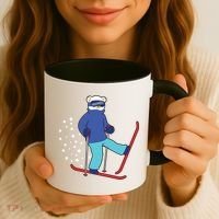 Winter Ice Bear Ski Skier Skiing Gift Coffee Mug thumb 3