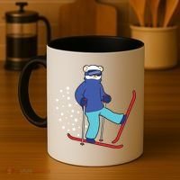 Winter Ice Bear Ski Skier Skiing Gift Coffee Mug thumb 4