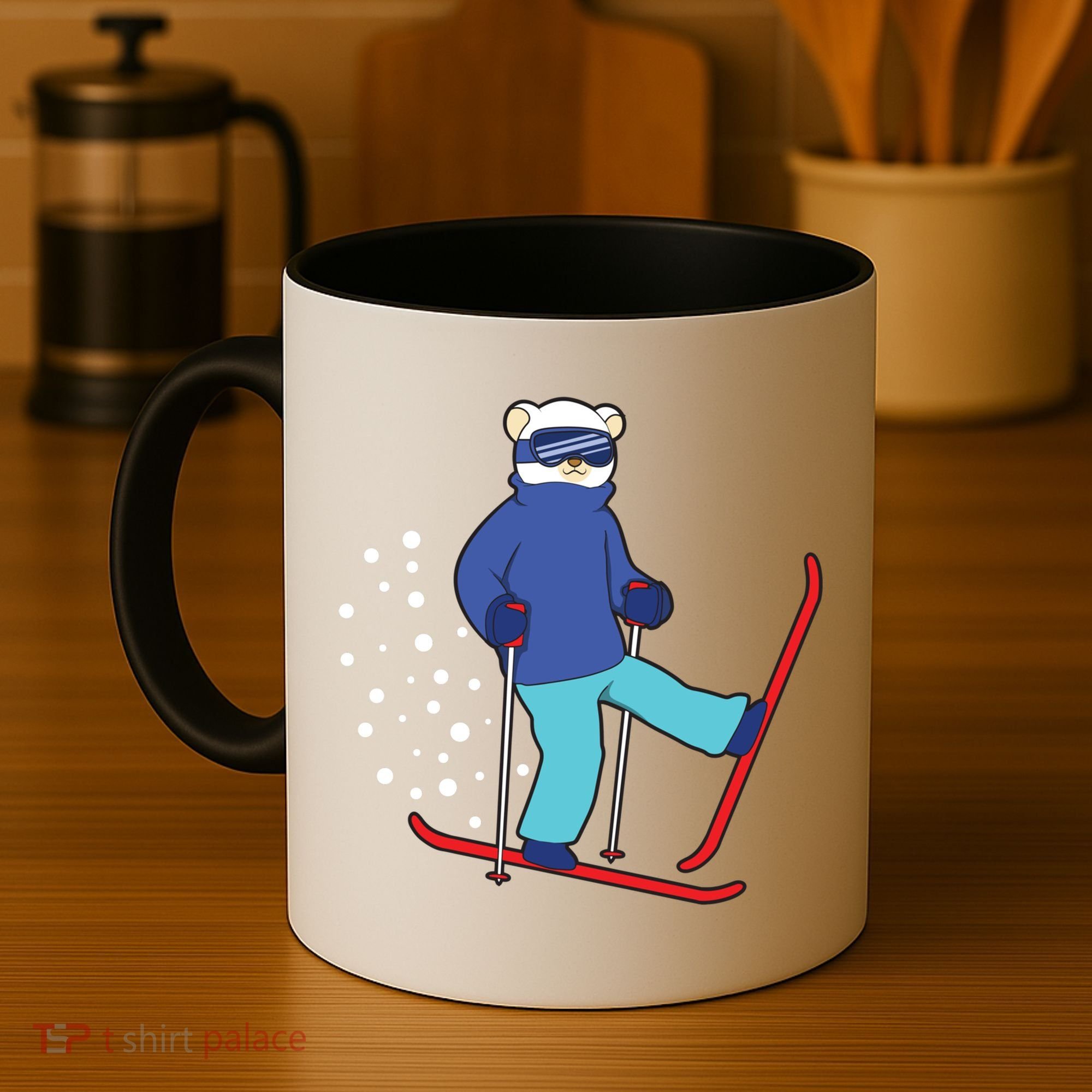 Winter Ice Bear Ski Skier Skiing Gift Coffee Mug