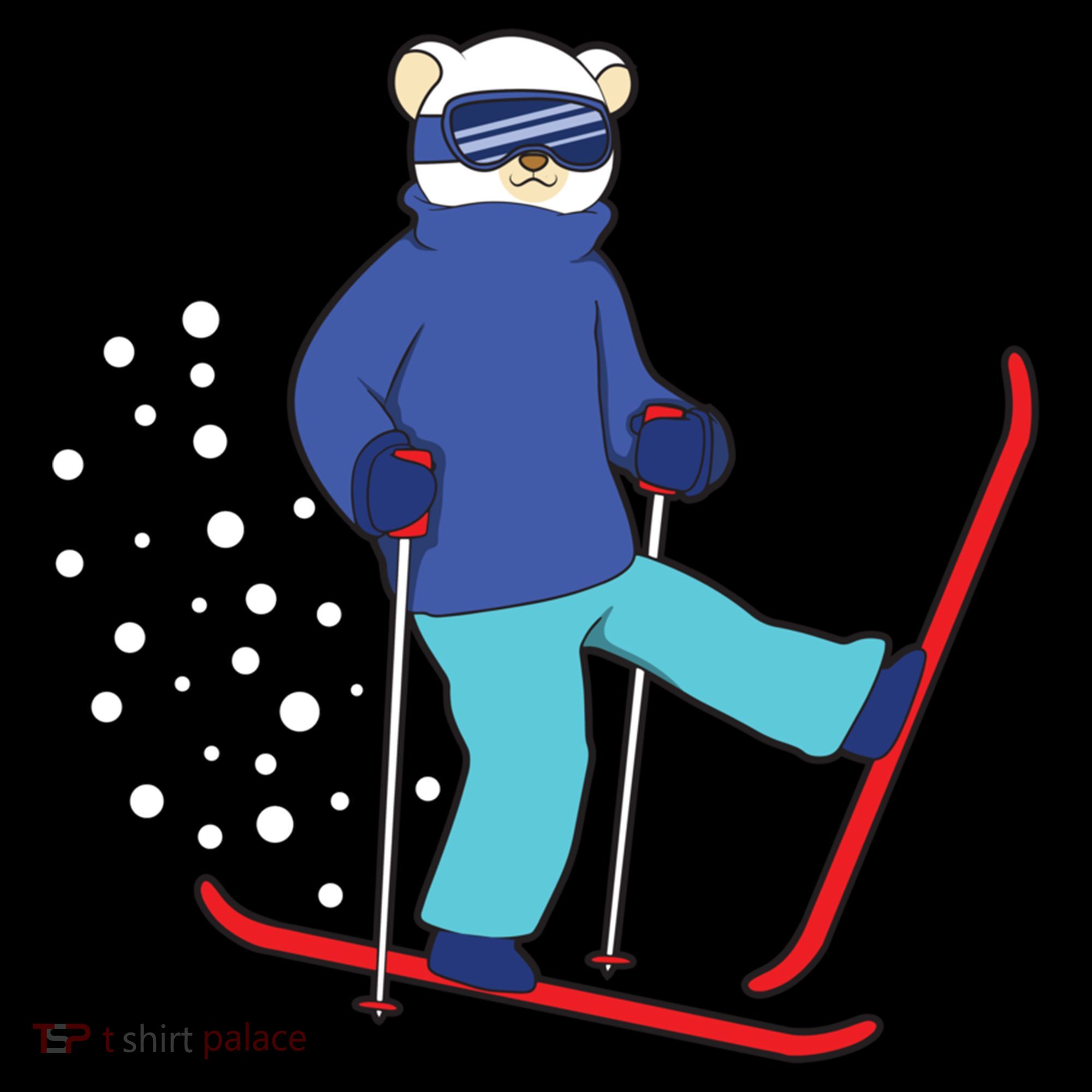 Winter Ice Bear Ski Skier Skiing Gift Women's Hoodie