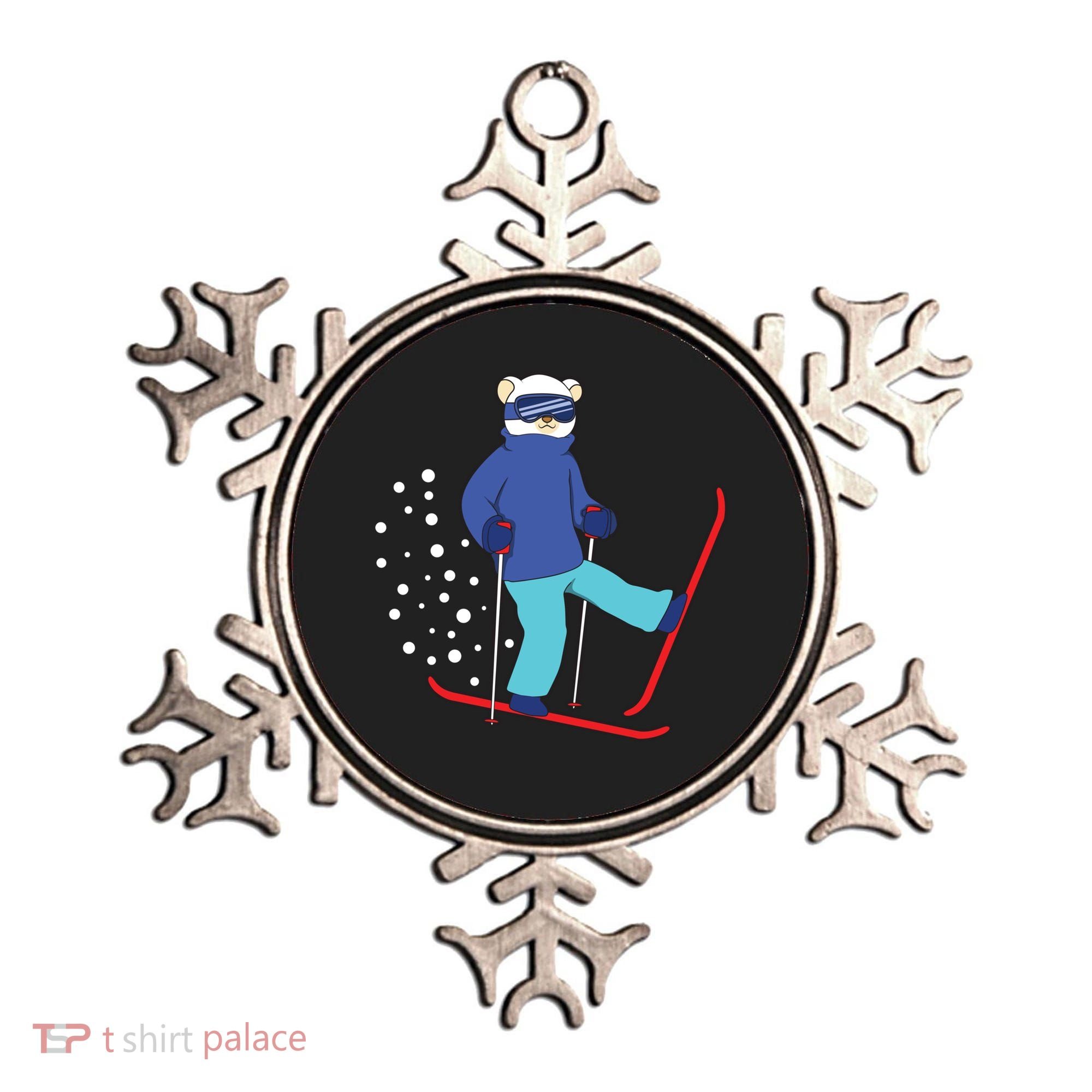 Winter Ice Bear Ski Skier Skiing Gift Ornament