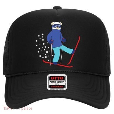 Winter Ice Bear Ski Skier Skiing Gift Hat