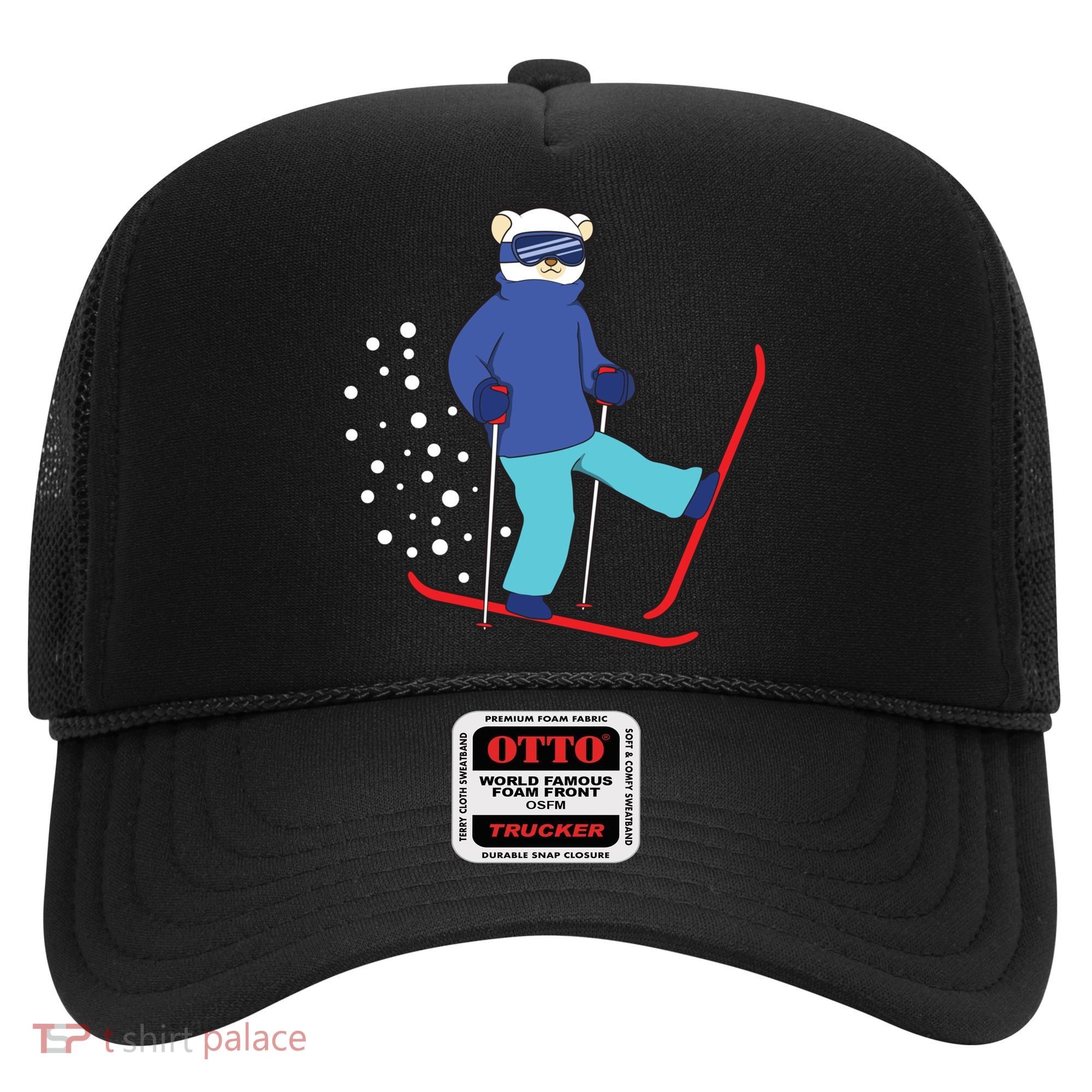 Winter Ice Bear Ski Skier Skiing Gift Hat